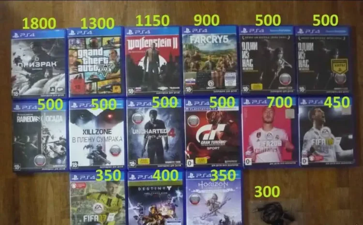 Диски на приставки Sony PS4