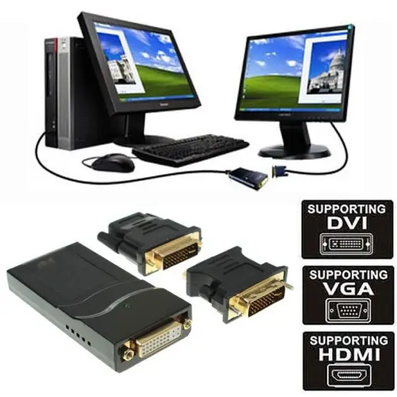 Внешняя видеокарта от USB до DVI совмест с вых VGA и HDMI, объявление на Татат