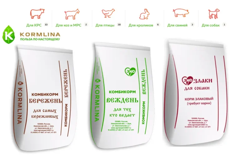 Комбикорма Кормлина, оптом и в розницу
