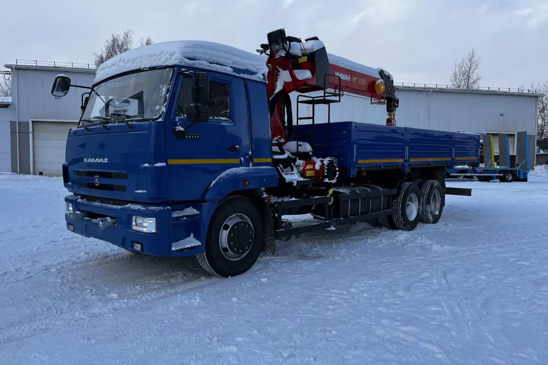 Бортовой КамАЗ 65117 с КМУ Инман IT-150